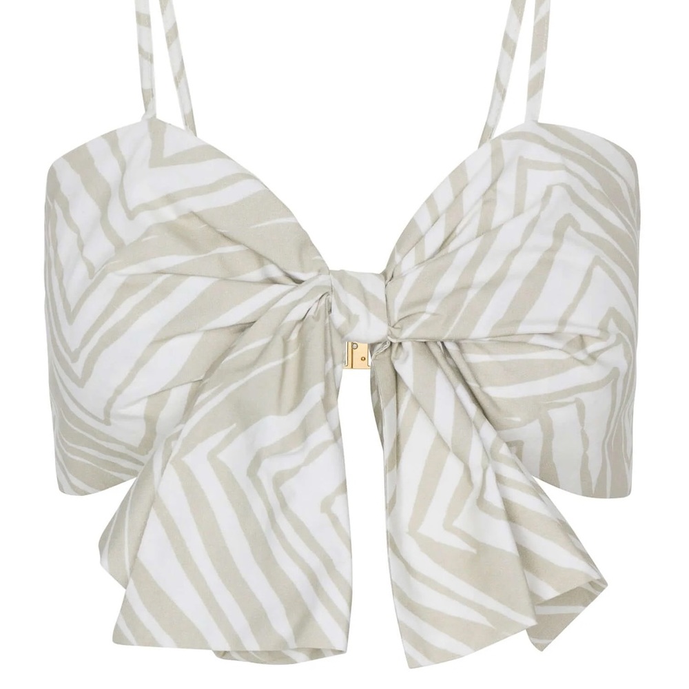 Hevron Veronique Crop Top Zebra Print Size XS